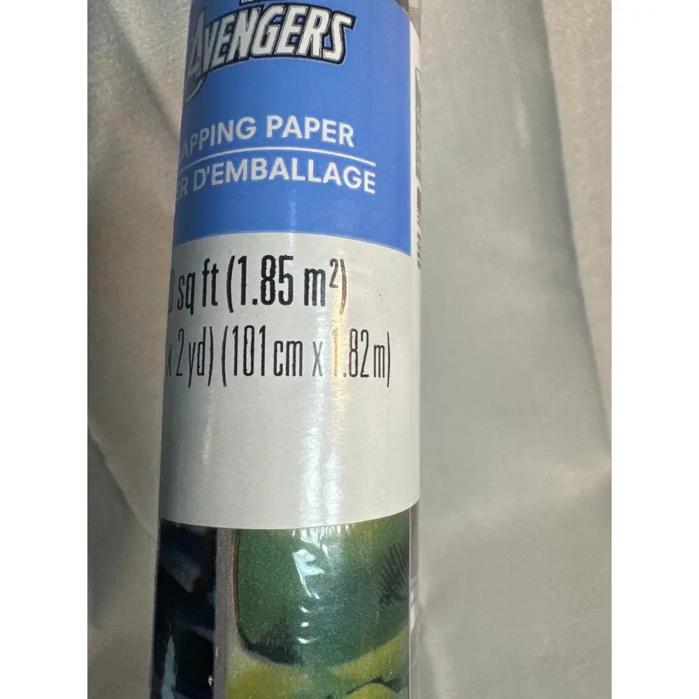 Marvel Avengers Holiday Christmas Wrapping paper 20 sqft -sealed dents